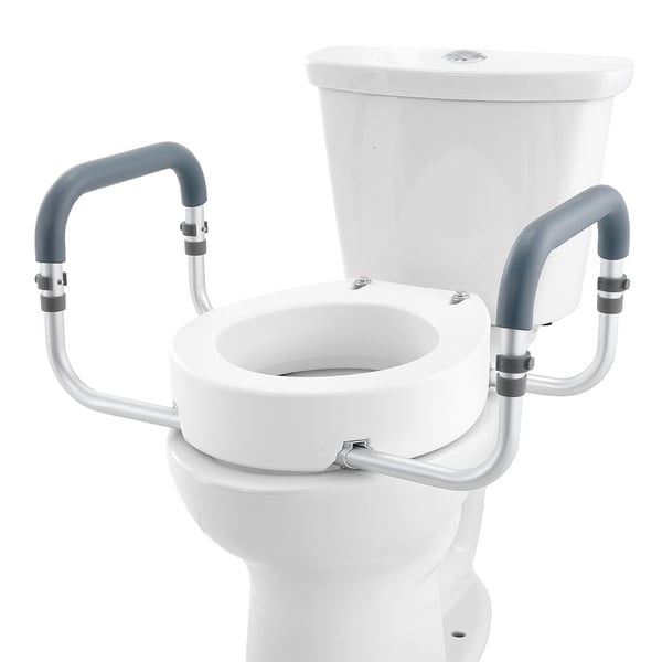 Korotettu WC-istuin, 44x61x27,5 cm, alumiini, lääkinnällinen, vammaisille, vanhuksille