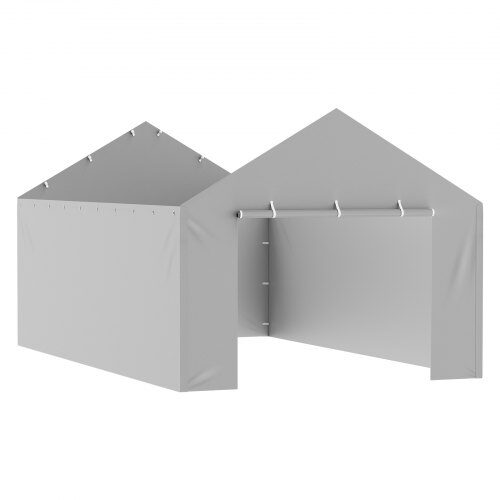 Carport udskiftningssidevæg, 610x364x95 cm, grå, vandtæt