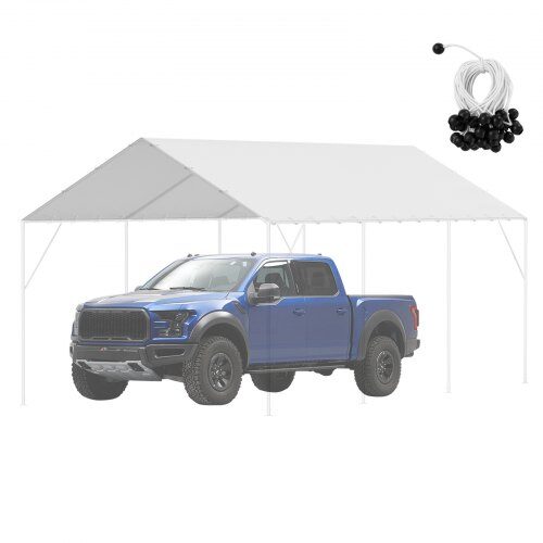 Carport erstatningsoverdækning, 600x330x85 cm, hvid, vandtæt