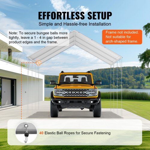 Carport erstatningsoverdækning, 600x330x85 cm, hvid, vandtæt