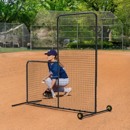 Basebollkastarskydd 213x106x213 cm, Svart, Stål, Portabel
