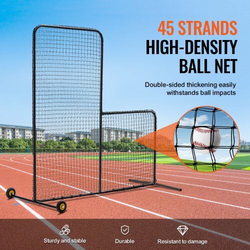 Basebollkastarskydd 213x106x213 cm, Svart, Stål, Portabel