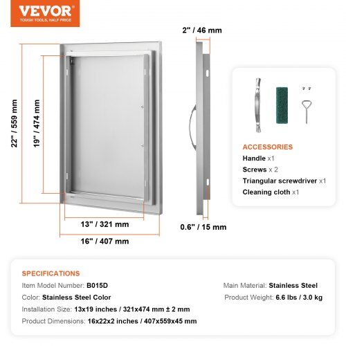 BBQ Lucka 40,7x55,9 cm Rostfritt Stål