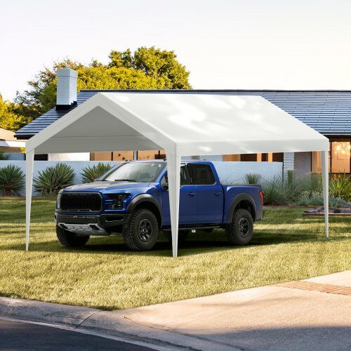 Carport udskiftningsoverdækning 6100x3040x850 mm hvid, vandtæt