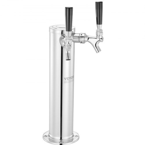 Kegerator-tornisarja, kaksihanainen oluthana, 17.5x11.5x43.5 cm, ruostumaton teräs