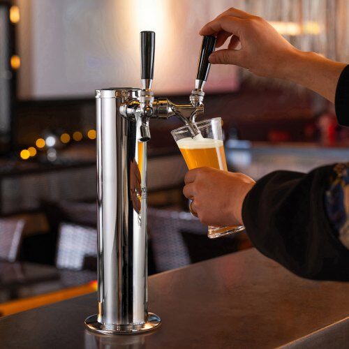 Kegerator-tornkit, Dubbelkran öl-dispenser, 17.5x11.5x43.5 cm, Rostfritt stål