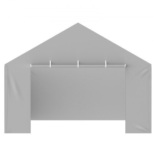 Carport baldakin sidevæg 600x395x195 cm grå, vandtæt, UV-beskyttelse