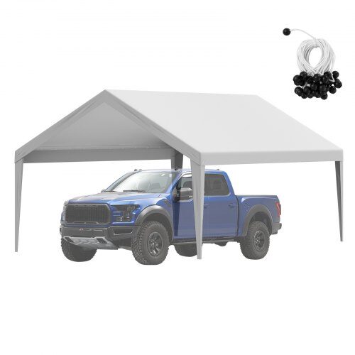 Carport ersättningsöverdrag 610x394x108 cm grå, vattentät