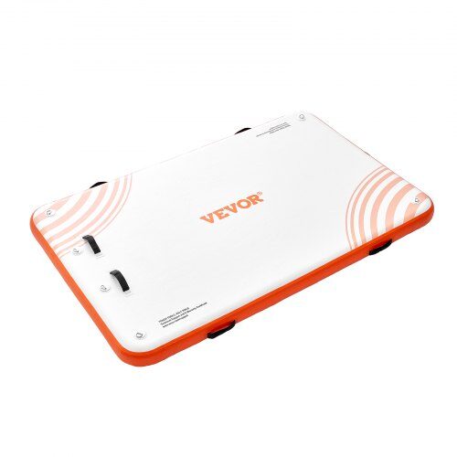 Uppblåsbar flytande brygga 243x152 cm vit orange, halkfri PVC