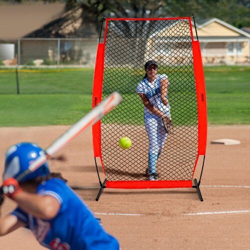 Baseballkastskärm 140x106,5x218 cm svart, skyddsnät