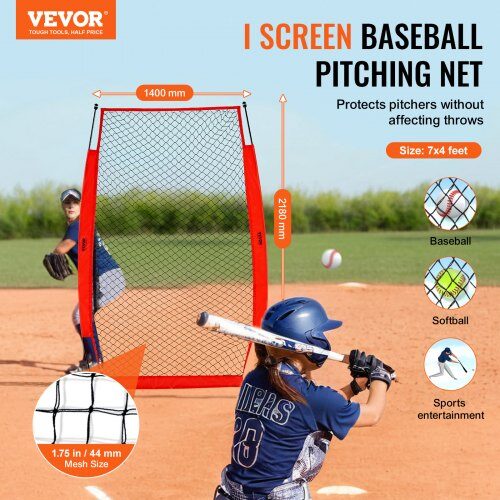 Baseballkastskärm 140x106,5x218 cm svart, skyddsnät