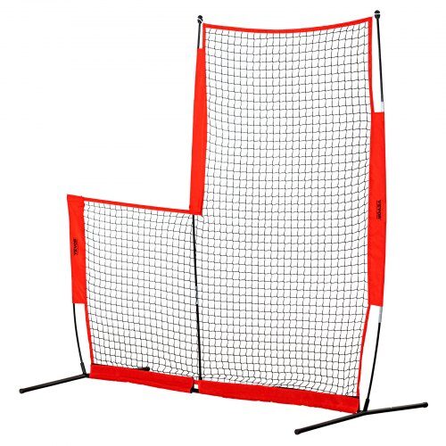Basebollkastskärm 240x106x214 cm svart, portabelt skyddsnät