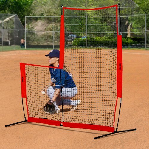 Basebollkastskärm 240x106x214 cm svart, portabelt skyddsnät