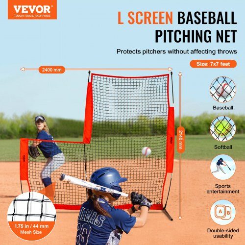 Basebollkastskärm 240x106x214 cm svart, portabelt skyddsnät