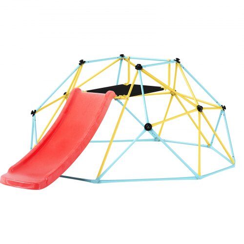 Klätterkupol, Geometrisk klätterställning med rutschkana, 183x244x91.5 cm, Utomhuslekutrustning