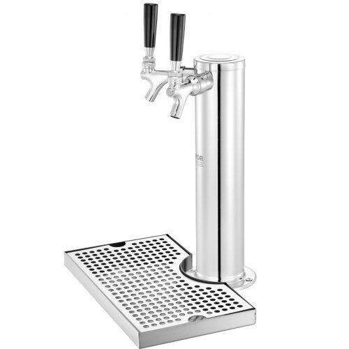 Kegerator-tornkit, Dubbelkran öl-dispenser, 17.5x11.5x43.5 cm, Rostfritt stål