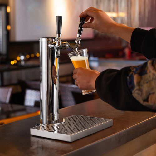 Kegerator-tornkit, Dubbelkran öl-dispenser, 17.5x11.5x43.5 cm, Rostfritt stål