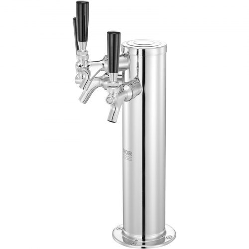 Fadølstårn dispenser, tredobbelt hane, 17.1x11.5x43.5 cm, rustfrit stål