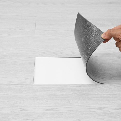 Vinylgolvplattor, 91.4x15.2 cm, Ljusgrå, Trästruktur, Självhäftande