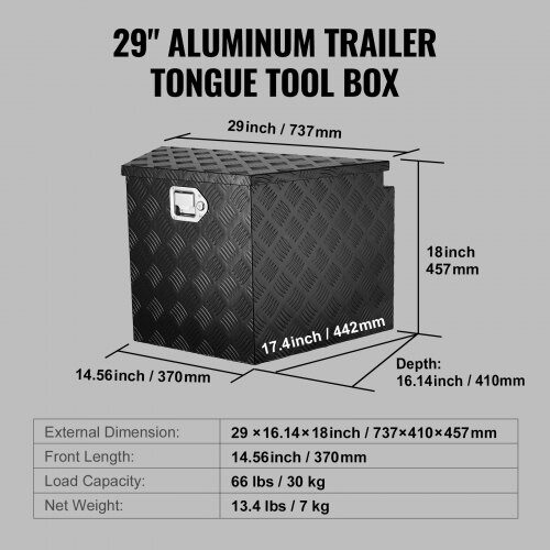 Släpvagnsbox, 73.7x41x46 cm, Aluminium, Förvaring