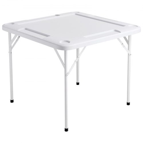 Mahjongbord, 4-spelars fällbart bord, 90x90x74 cm, Vit
