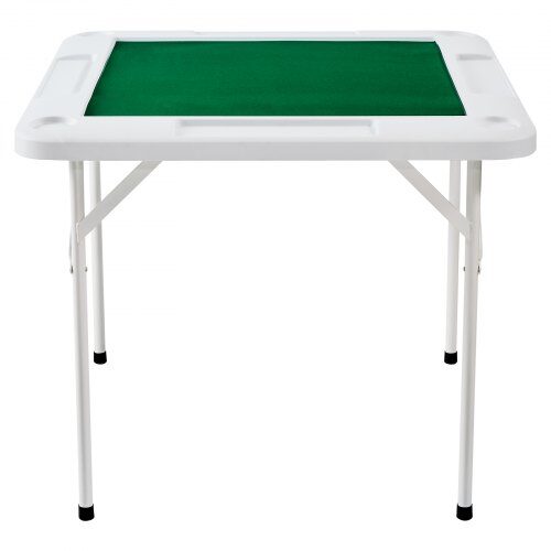 Mahjongbord, 4-spelars fällbart bord, 90x90x74 cm, Vit