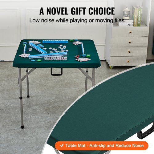 Mahjongbord 86x86x74 cm hvid, sammenklappeligt spillebord