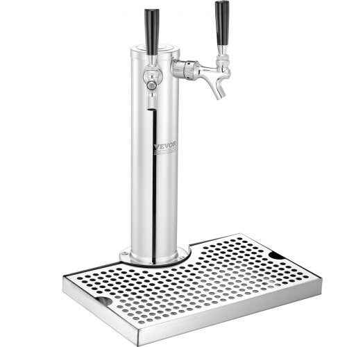 Kegerator Tornkit, Dubbelkran Öl-dispenser, 17.5x11.5x43.5 cm, Rostfritt Stål