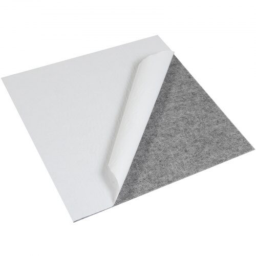 Tæppefliser, 61x61x0.5 cm, Lysegrå, Selvklæbende Gulvbelægning
