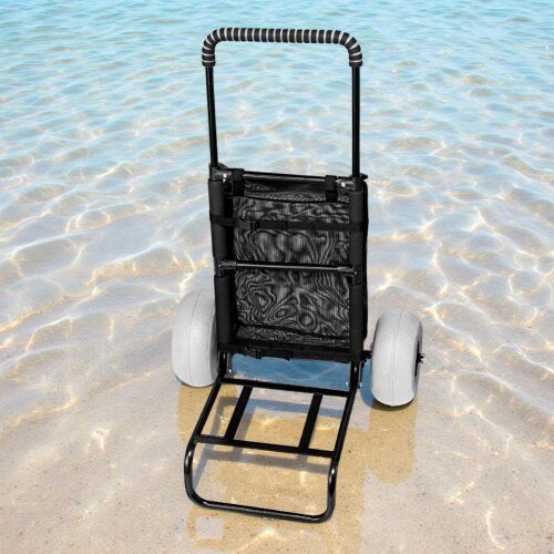 Strandvagn, 51x37 cm lastdäck, 69x114 cm justerbar höjd, hopfällbar, extra robust