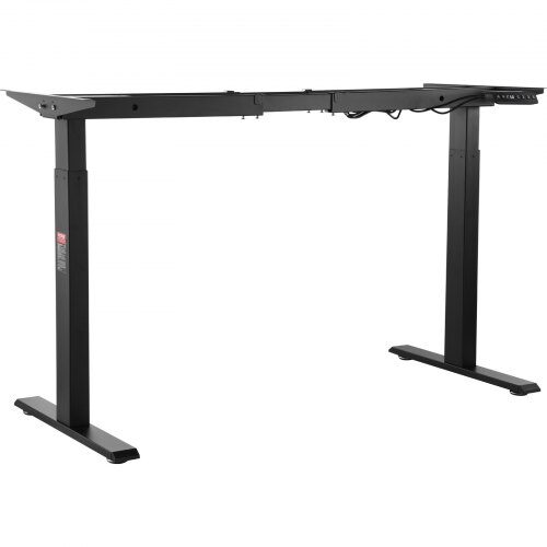 Stående skrivbordsstativ, justerbar höjd dubbla motorer, 110x58x70 cm, svart, stål