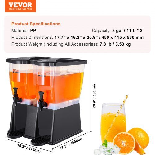 Dryckesdispenser, 45x41.5x53 cm, plast, med ställning och tappkran