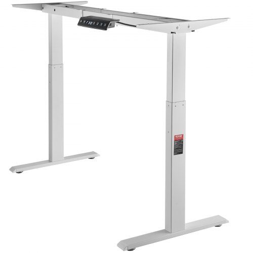 Stående skrivebordsstel, justerbart 70-117x110-178 cm, hvid, elektrisk