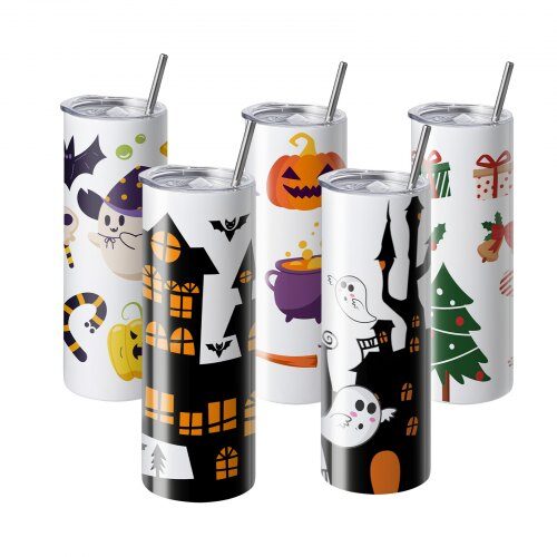 Tumbler sæt, 50 stk. lige sublimation, 7,5x21 cm, rustfrit stål