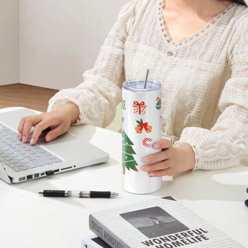 Tumbler sæt, 50 stk. lige sublimation, 7,5x21 cm, rustfrit stål