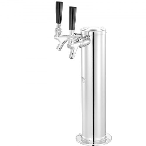 Kegerator Tornkit, Dubbelkran Ölkranstorn, 17.5x11.5x43.5 cm, Rostfritt Stål
