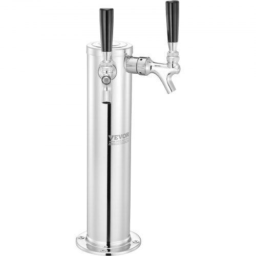 Kegerator Tornkit, Dubbelkran Ölkranstorn, 17.5x11.5x43.5 cm, Rostfritt Stål