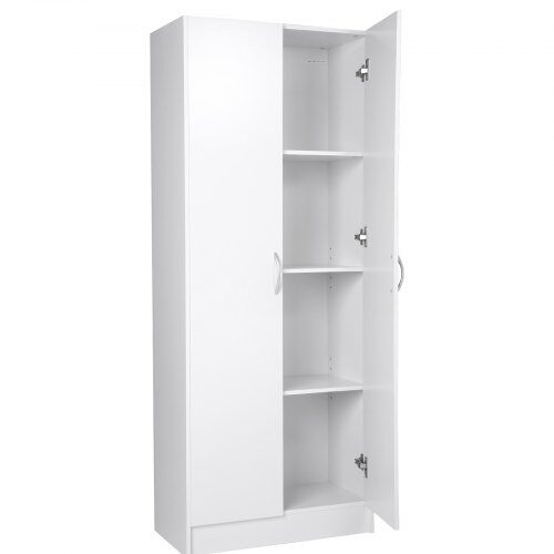 Spisekammer Skab, 30.5x61x152.9 cm, Hvid, Justerbare Hylder