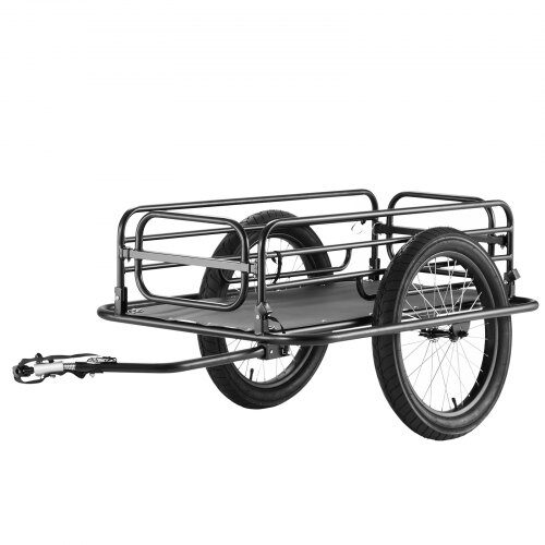 Cykeltransportkärra, 163x73x58 cm, Svart, Ram i kolfiberstål