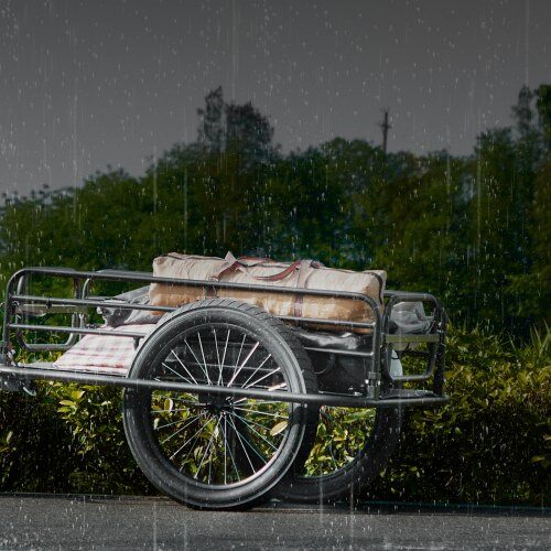 Cykeltransportkärra, 163x73x58 cm, Svart, Ram i kolfiberstål