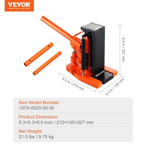 Hydraulisk tådomkraft, 210x135x227 mm, Stål