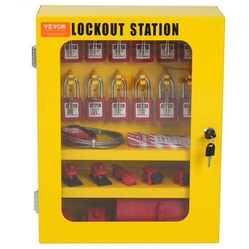 Lockout Tagout-sæt, 59 dele, Sikkerhedslåsestation, Elektrisk, Opbevaring