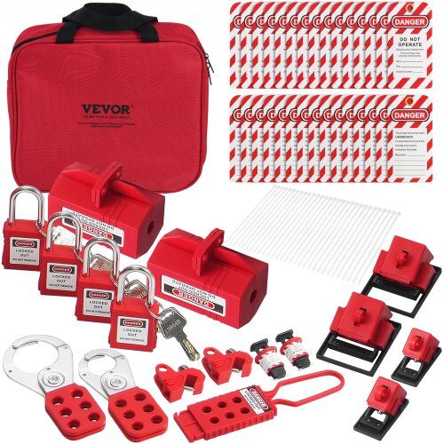 Lockout Tagout-kit, 47 delar, 28x9x25 cm, Säkerhet