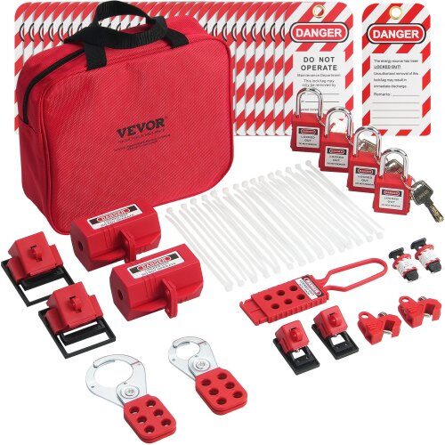 Lockout Tagout-kit, 47 delar, 28x9x25 cm, Säkerhet