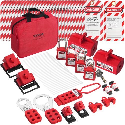 Lockout Tagout-kit, 47 delar, 28x9x25 cm, Säkerhet