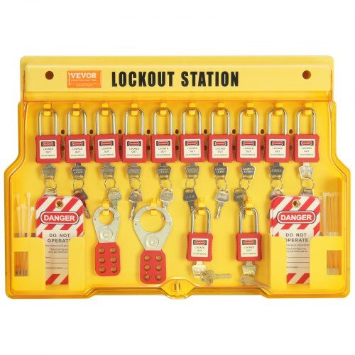 Lockout Tagout-kit, 60-delars elektriskt säkerhetspaket, industriell, nylon stål PVC
