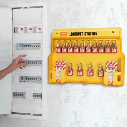 Lockout Tagout-kit, 60-delars elektriskt säkerhetspaket, industriell, nylon stål PVC