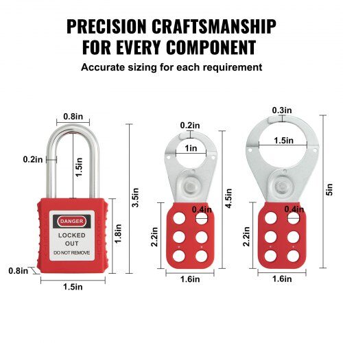 Lockout Tagout-kit, 60-delars elektriskt säkerhetspaket, industriell, nylon stål PVC