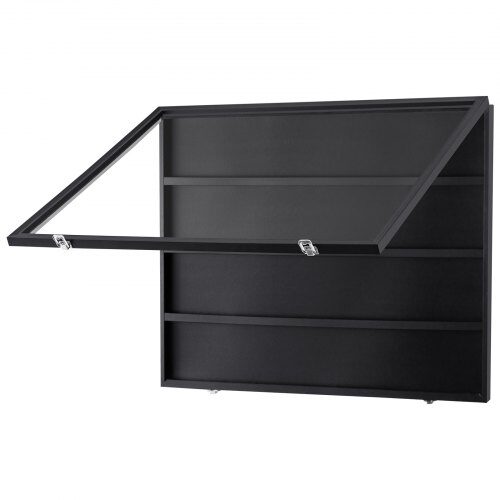 Sports kort udstillingsboks, 77.5x61.7x5.3 cm, Sort, Låsbart træramme