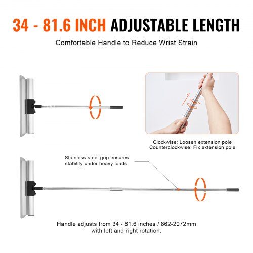 Sættet med spartelblade til gipsvæg, 25.4x40.6x61x81.3x101.6 cm, rustfrit stål